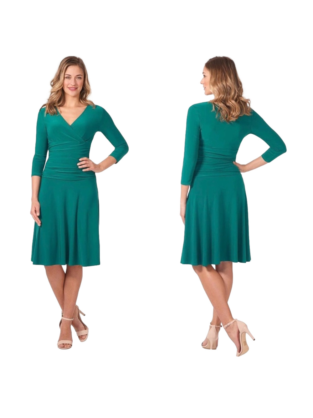 🎟️REKUCCI slimming 3/4 sleeve fit and flare crossover tummy control size 18 NWT
